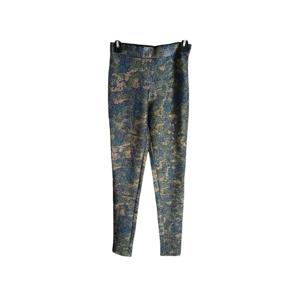 GANNI Metallic Metallic Camouflage jersey Legging In 861 Kalamata - Picture 2 of 7